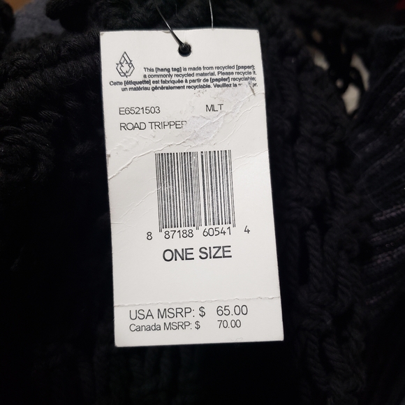 Volcom NWT Road Tripper Crochet Tote Black - Picture 9 of 12